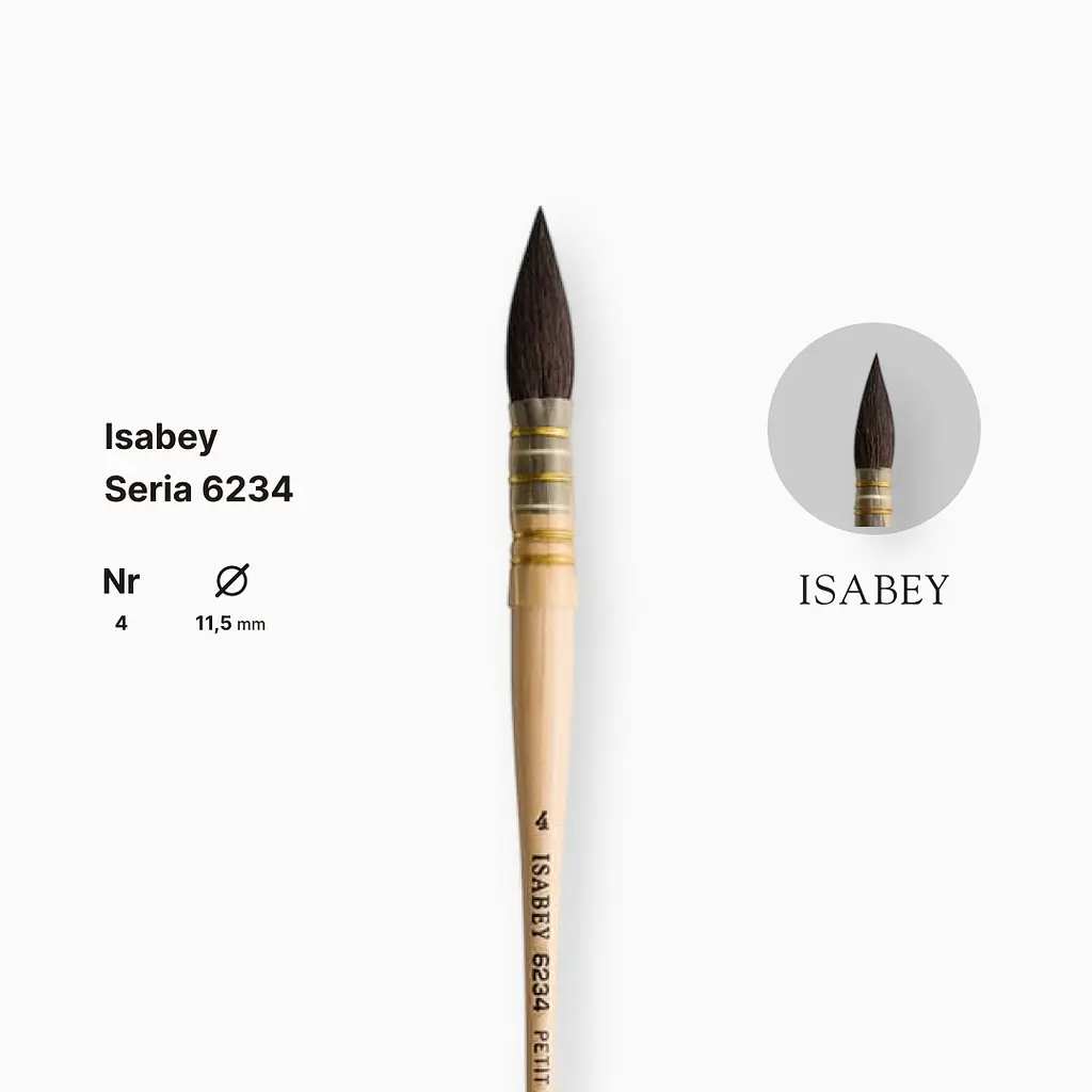 Кисть белка круглая Isabey, №4, французская вязкая, короткая ручка - фото 2