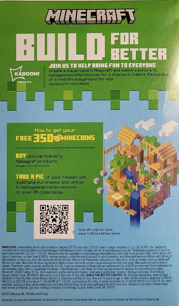 Сухий сніданок Kelloggs Cereal Minecraft Frosted Flakes Creeper Bit Marshmallows 476 g - фото 6