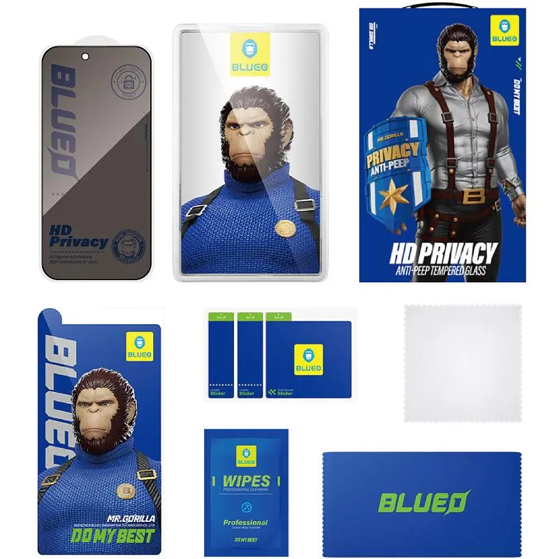 Захисне 2.5D скло Full Cover Anti-Peep для Apple iPhone 17 Air (6.5") Чорний Blueo teh0031023 - фото 4