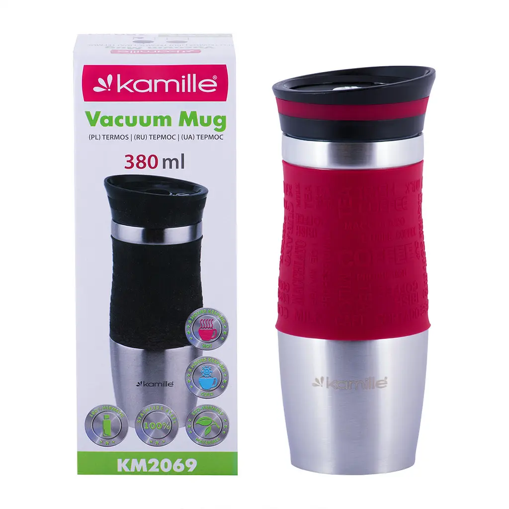 Термокухоль Kamille KM-2069 380мл червоний - фото 6