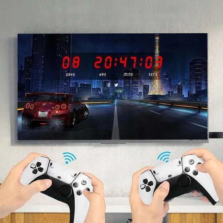 Ігрова консоль стик приставка до телевізора 64Gb 20000+ ігор Pro 4K Game Stick 3D HD з двома бездротовими джойстиками UKC M15 Plus - фото 8