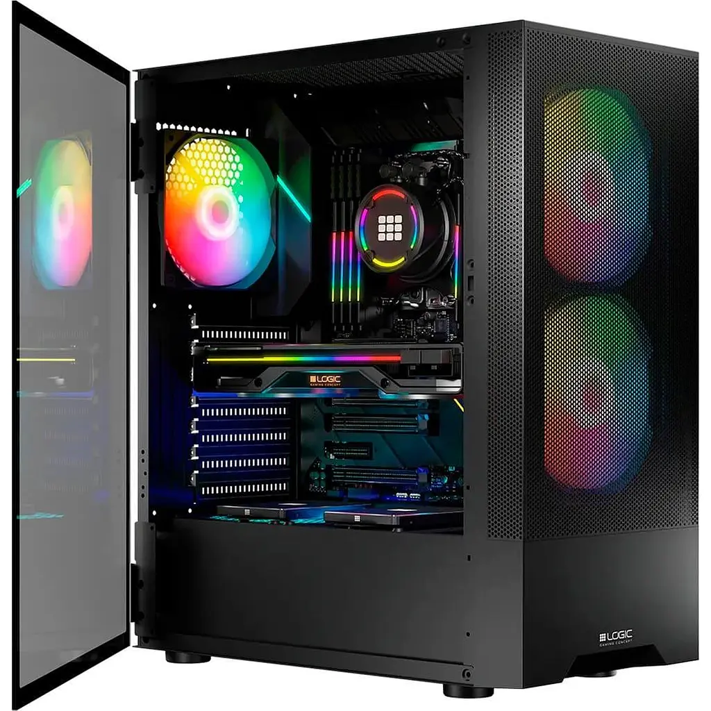 Корпус LogicConcept ARYA MESH+GLASS ARGB fans 2x140mm+1x120mm BLACK без БЖ ATX (AT-ARYA-10-000000-0002) Без БП - фото 3