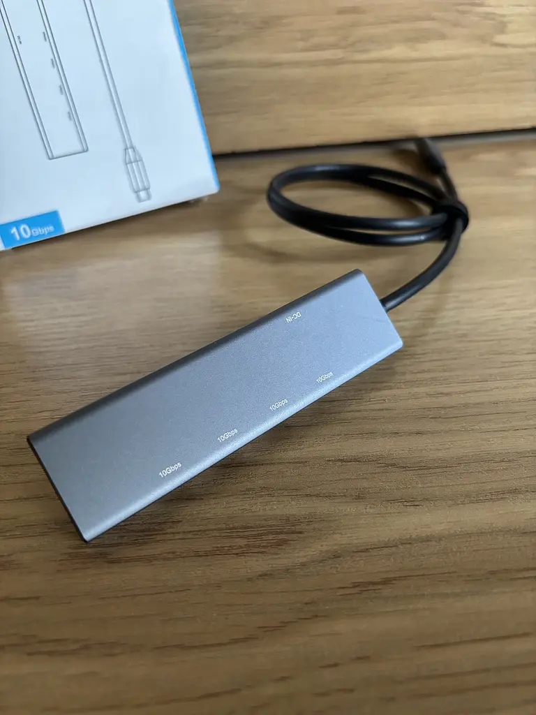 USB-C Хаб 4в1 USB 3.2 Gen 2 адаптер з 4 портами Type-C швидкість до 10 Гбіт/с сірий (SKU-070) - фото 5