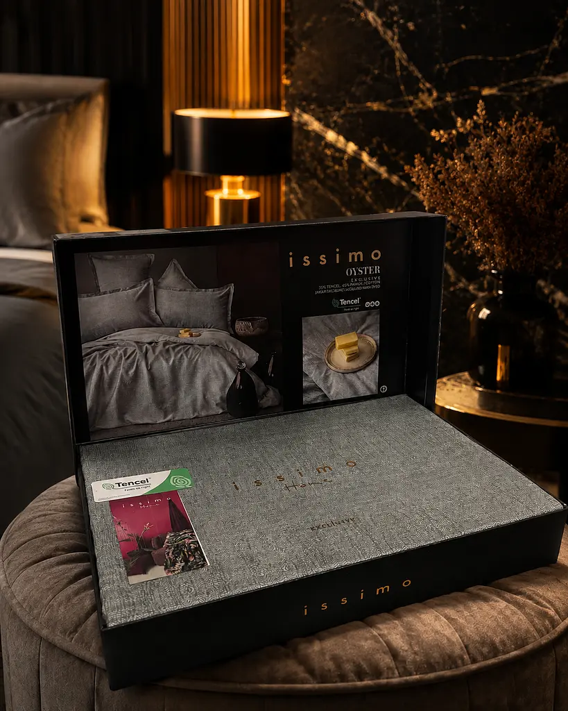Комплект постільної білизни Євро Issimo OYSTER 200×220 см, 35% Tencel 65% бавовна ексклюзив TC303376393 - фото 3