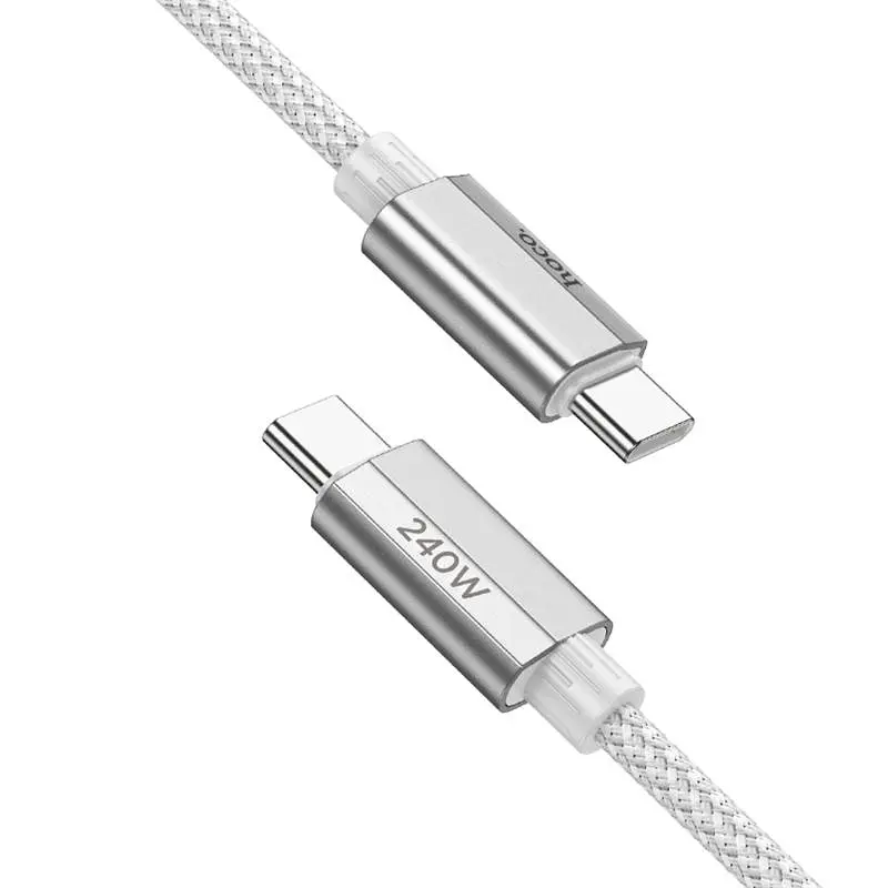 Дата кабель Hoco U134 Primero Type-C to Type-C 240W (1.8m) Gray - фото 4
