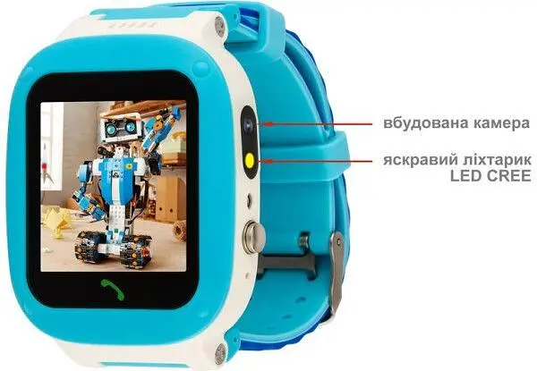 Дитячий смарт-годинник AmiGo GO004 Splashproof Camera+LED (Blue) [52490] - фото 2