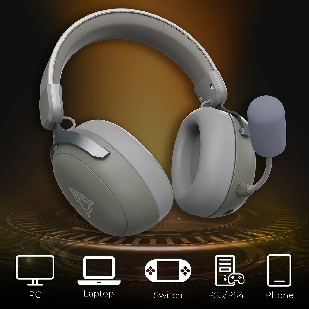Bluetooth-гарнітура Ajazz AHM08 MAX 3-Mode Сірий (AHM08-MAX-GW) - фото 5