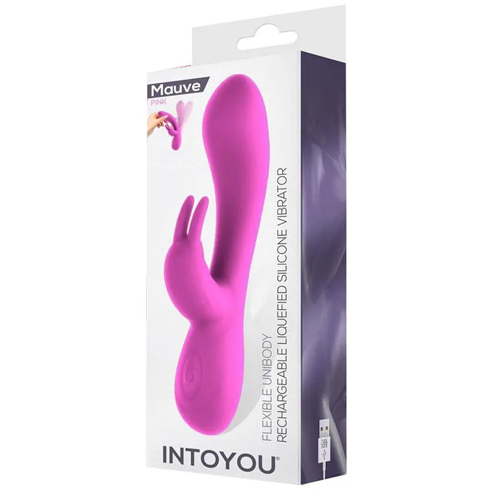 Вібратор-кролик Intoyou Mauve Pink, 20 см (рожевий) - фото 5