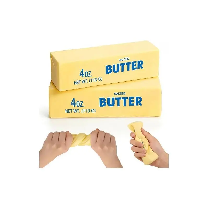 Набір Антистрес масло Butter 2 шт сквіш жовте і рожеве з запахом - фото 4