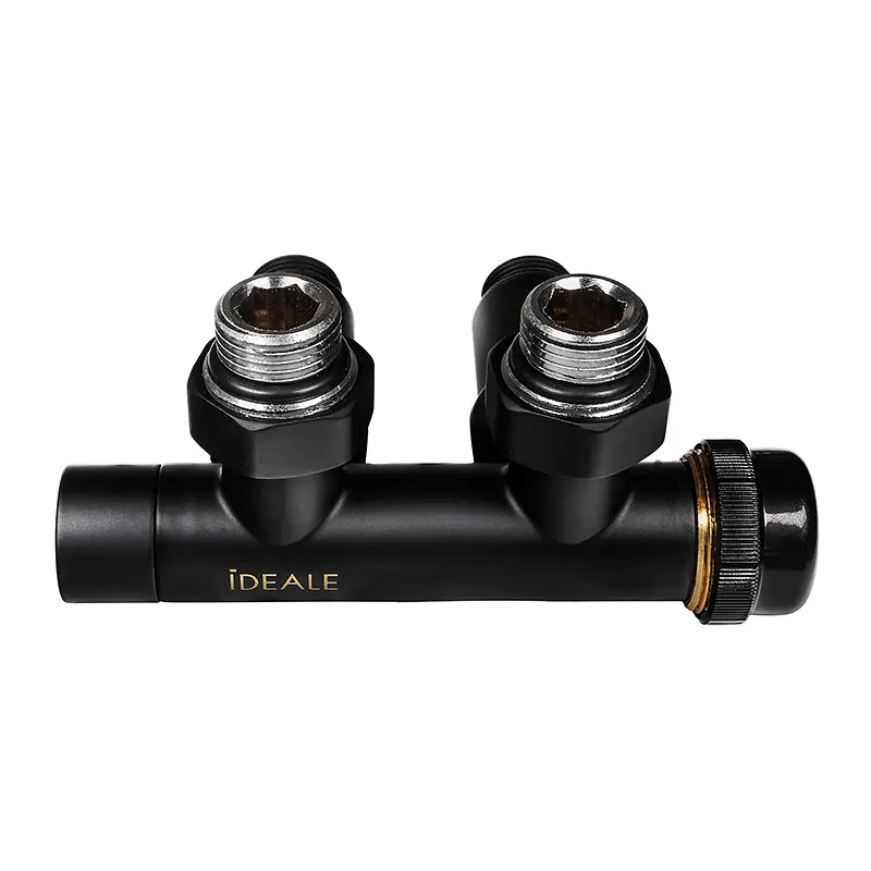 Комплект дизайн кранів з термоголовкою Ideale Duo 1/2”x1/2” чорний - фото 3