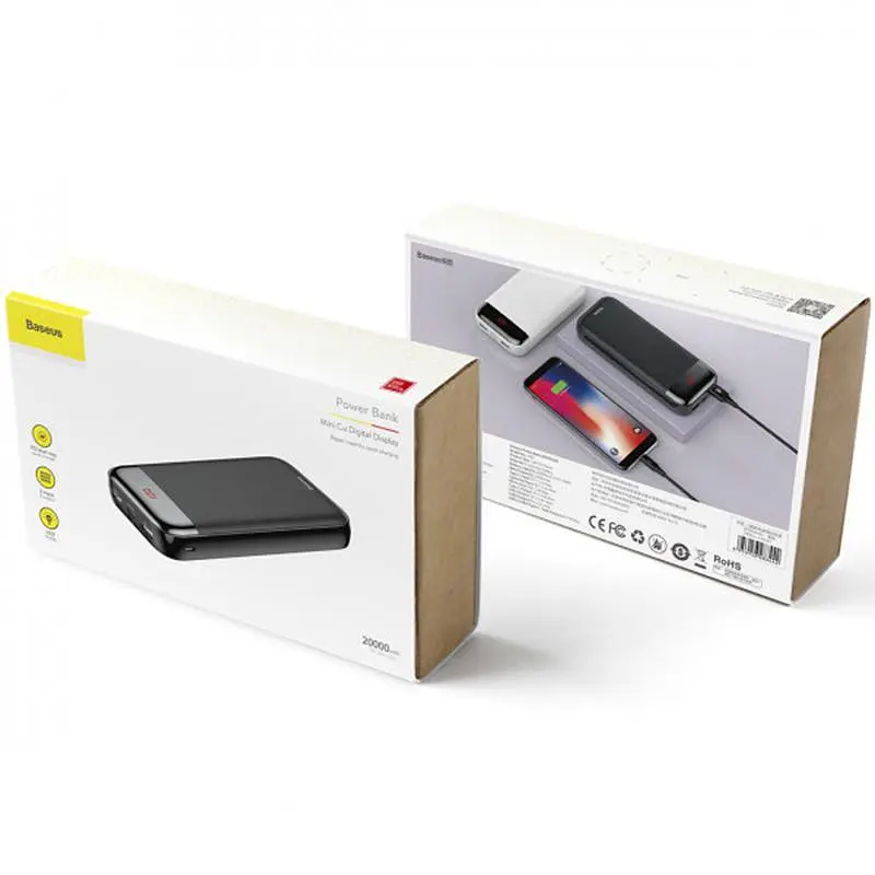 Портативна батарея Powerbank Baseus Xiaomini Cu Digital Display 20000 mAh PPALL-CKU01 Black - фото 2