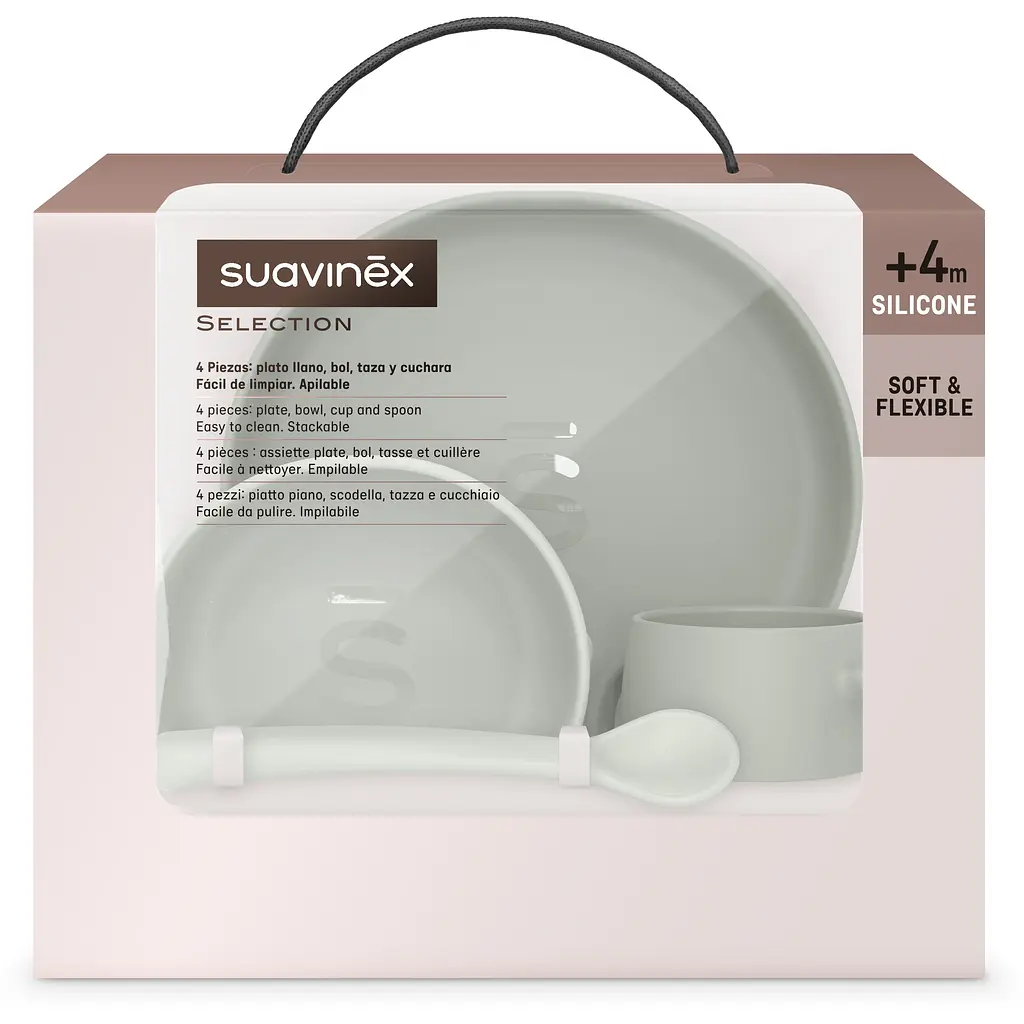 Набір посуду для годування Suavinex Colour Essence зелений (401542) - фото 7