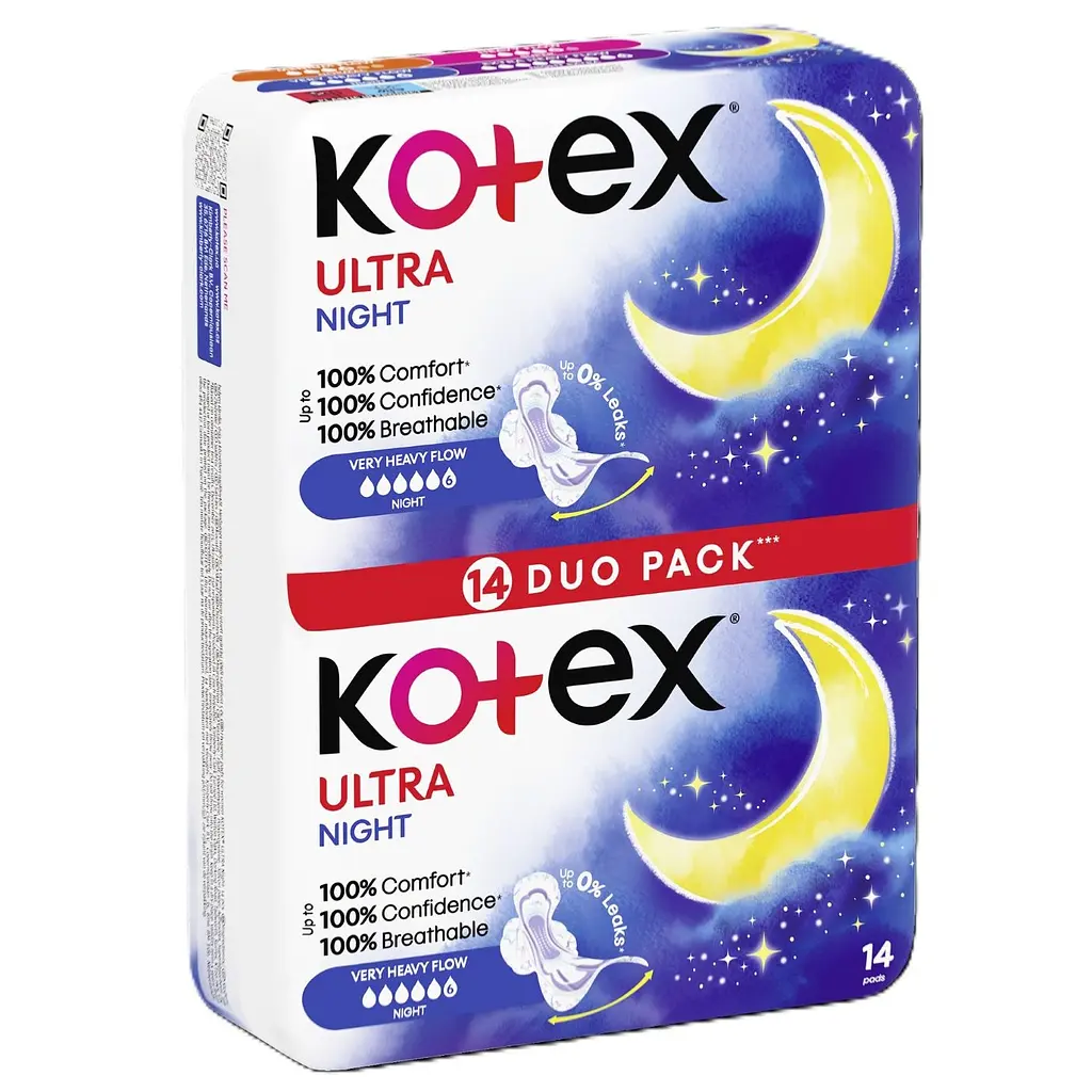 Гігієнічні прокладки Kotex Ultra Night Duo 28 шт. (2 уп. х 14 шт.) - фото 3