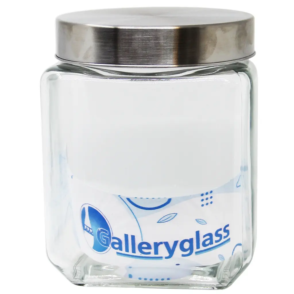 Банка для зберігання Shelley Glass з кришкою із нержавіючої сталі 11.3x11.3x14.8 см 1.2 л (S0102-3) - фото 1