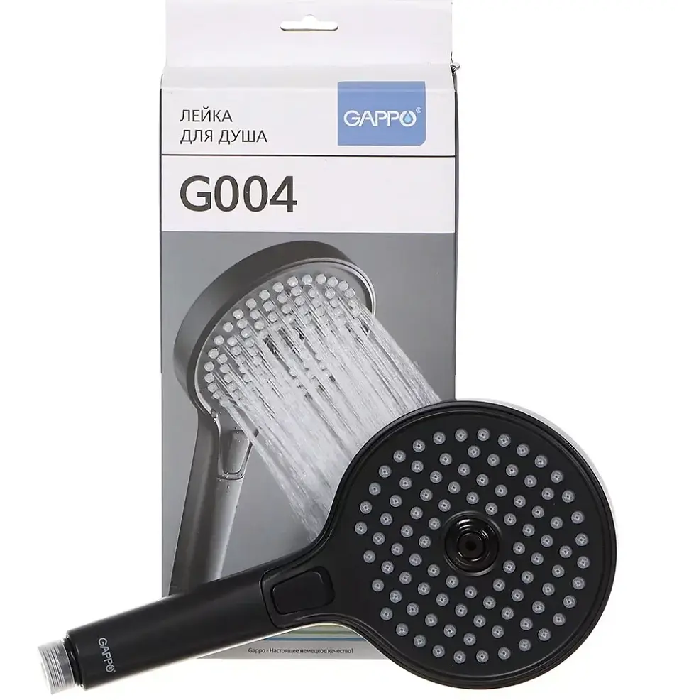 Душова лійка, 3-режим, чорний Gappo G004, Чорний матовий - фото 3