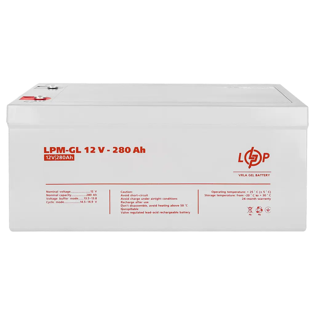 Аккумулятор гелевой LPM-GL 12V - 280 Ah - фото 4