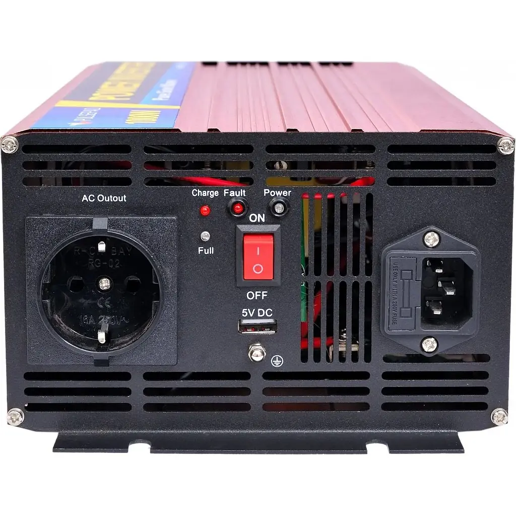 Автомобільний інвертор Pulsepad PSWCH-1000 12V 1000W Pure Sine Wave із функцією зарядки [111710] - фото 3