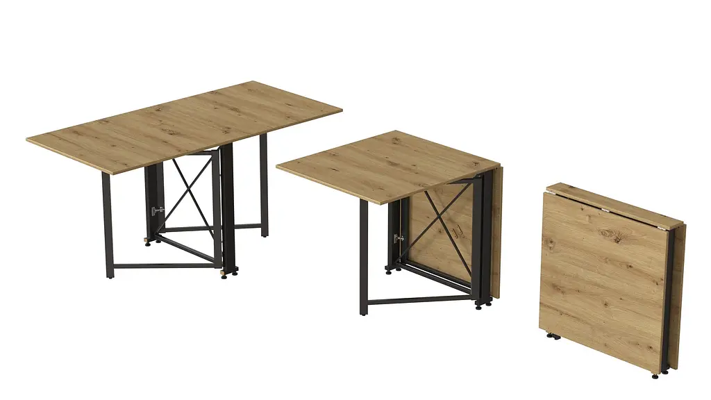 Стіл-книга трансформер Оріон 2 Ferrum-decor 750x1520x730 Чорний метал ДСП Дуб Артізан 16 мм (FRD-104588) - фото 2