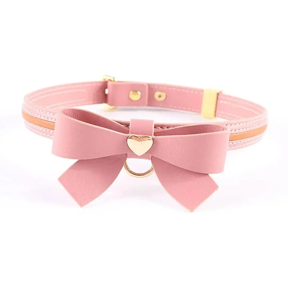Повідець Lockink Sevanda Love Heart Butterfly LeaTher Collar Set - Pink - фото 5