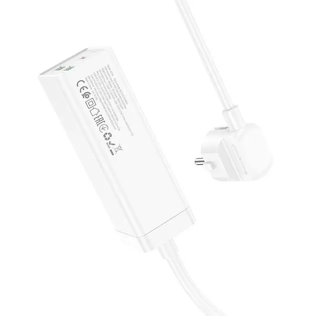 Фильтр-удлинитель Hoco AC9A Talent desktop charger (1 х розетка 2 х USB 1 х Type-C)  30W 10A - фото 3