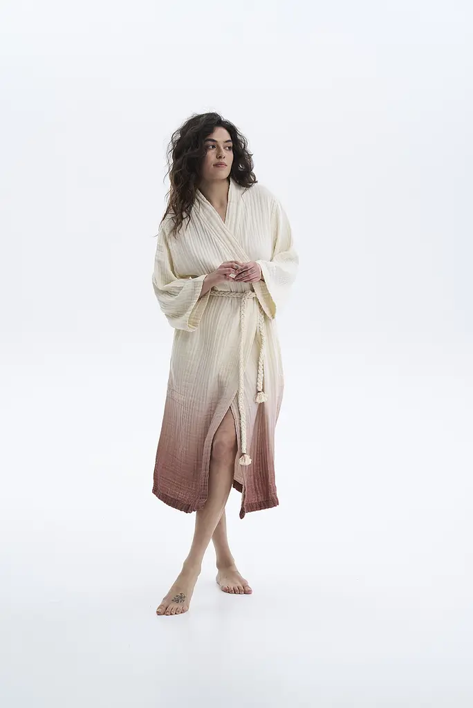 Халат Lotus Home - Nitra muslin beige S/M - фото 2