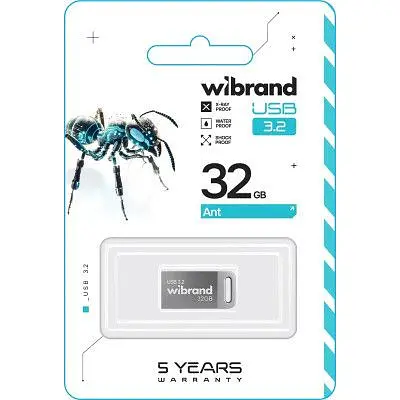 USB флеш накопитель Wibrand 32GB Ant Silver USB 3.2 Gen 1 (USB 3.0) (WI3.2/AN32M4S) - фото 2