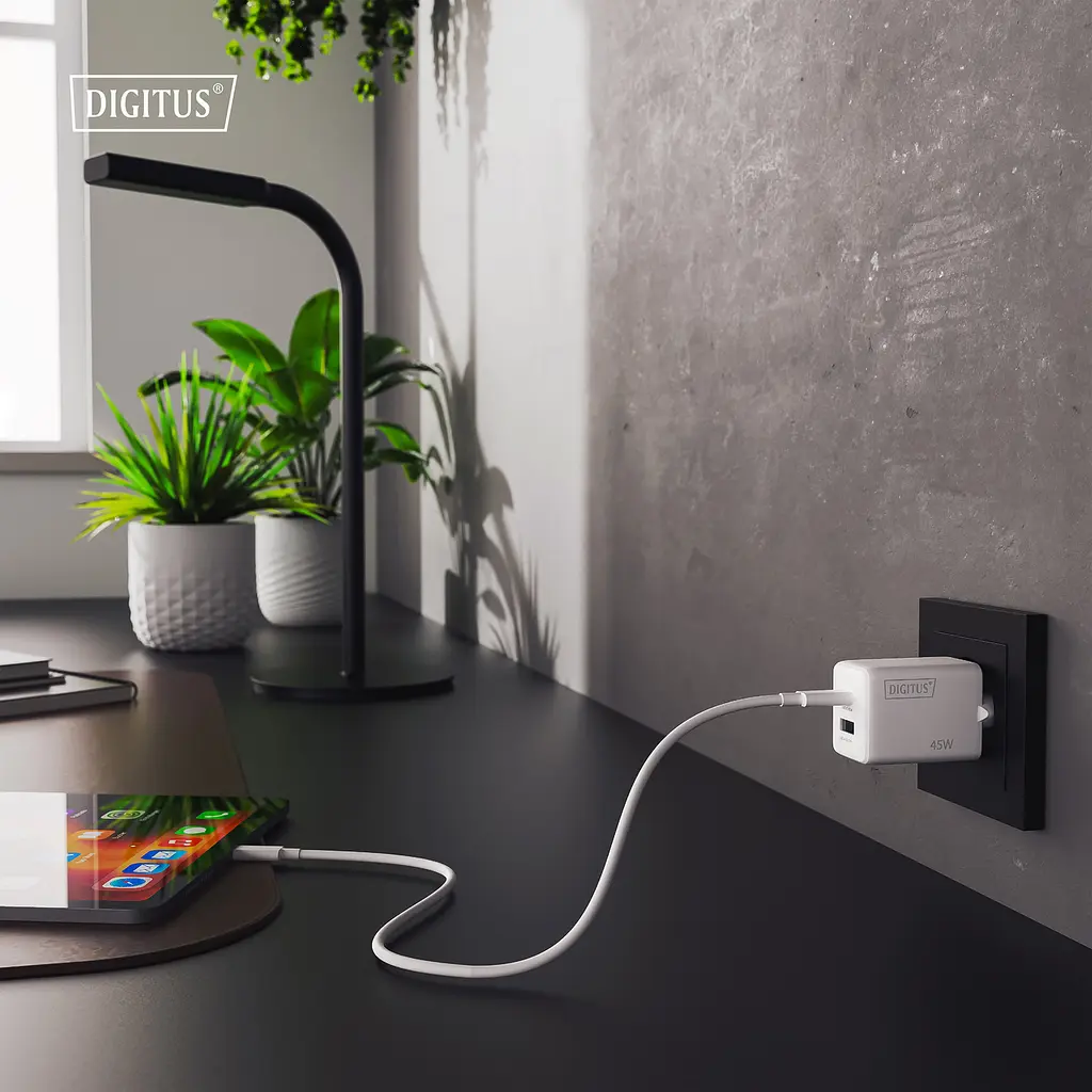 Digitus Зарядний пристрій GaN 1хUSB-C, 1хUSB-A, 45W - фото 3