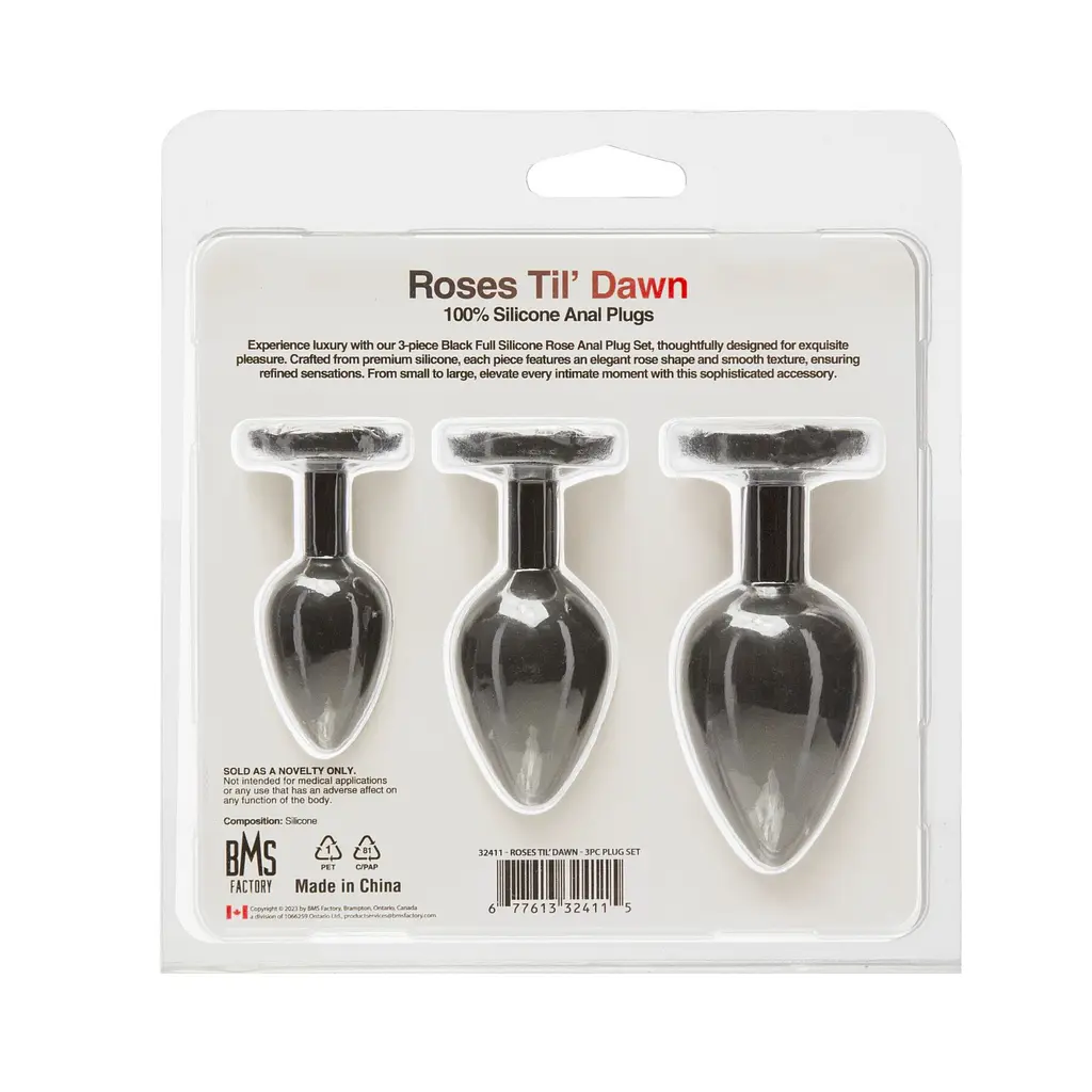 Набір силіконових анальних пробок Til Dawn Silicone Anal Plug Kit Starter Kit Black BMS Factory SX3150 104329 - фото 2