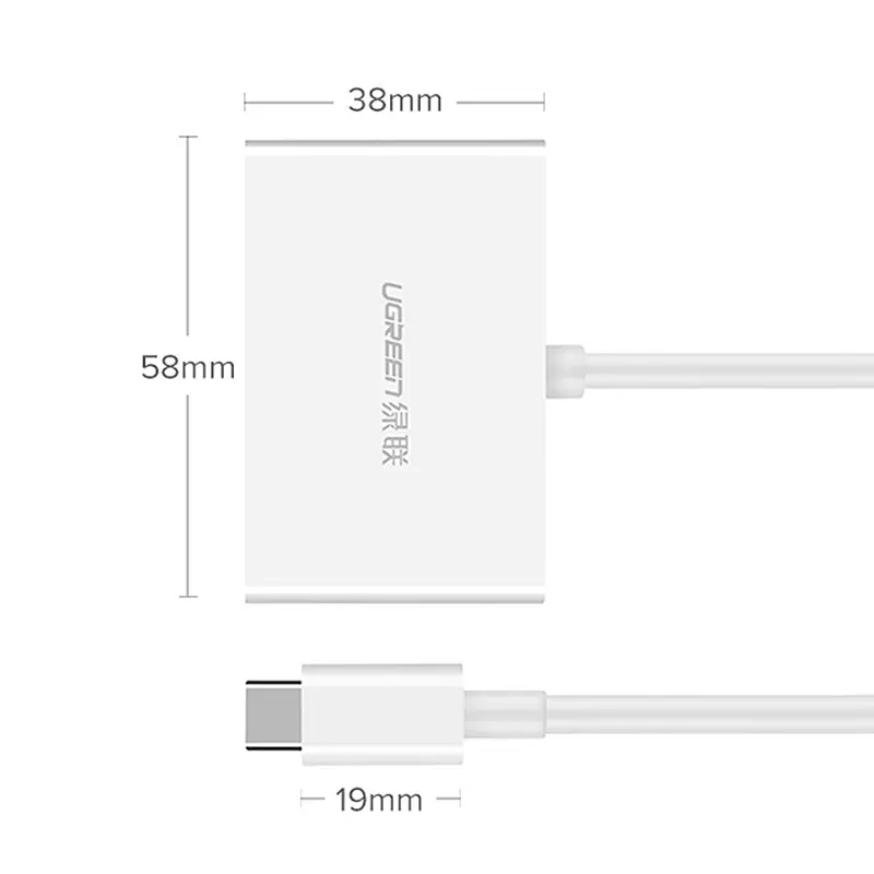Перехідник Ugreen USB 3.1 Type C HDMI + VGA MM123 Білий - фото 2