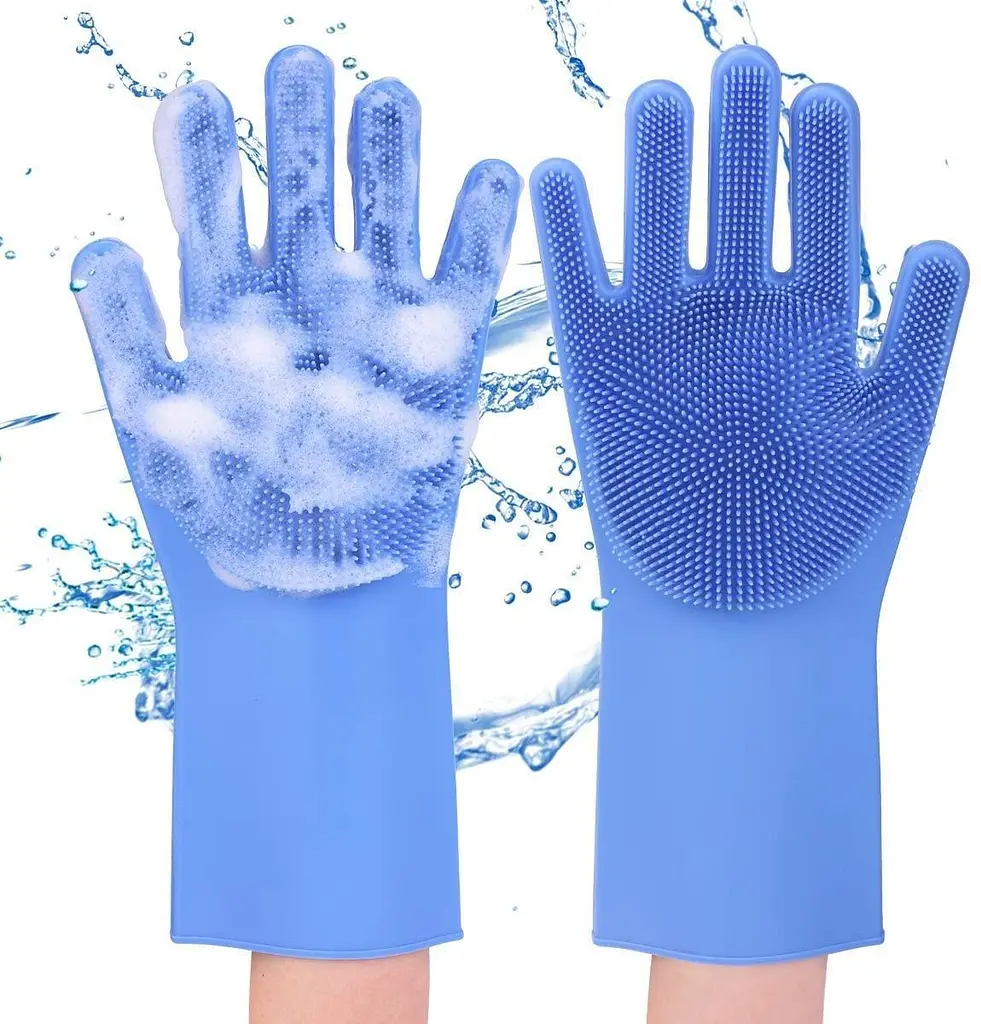 Силіконові рукавички Better Glove універсальні з ворсинками-щітками - фото 3