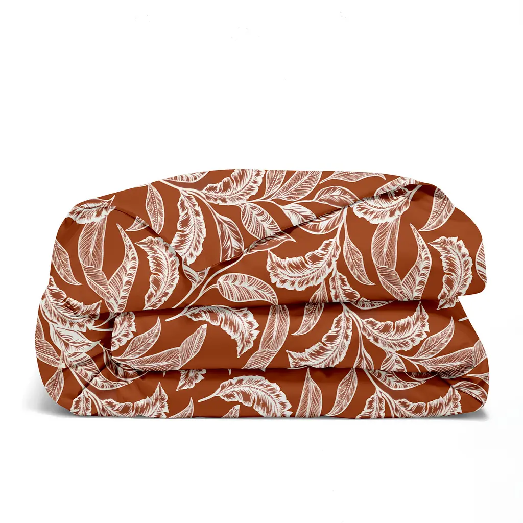 Комплект постільної білизни Cosas Terracotta Двоспальний теракотовий (LeafWhiteTerrakot_El160-01White_180) - фото 5