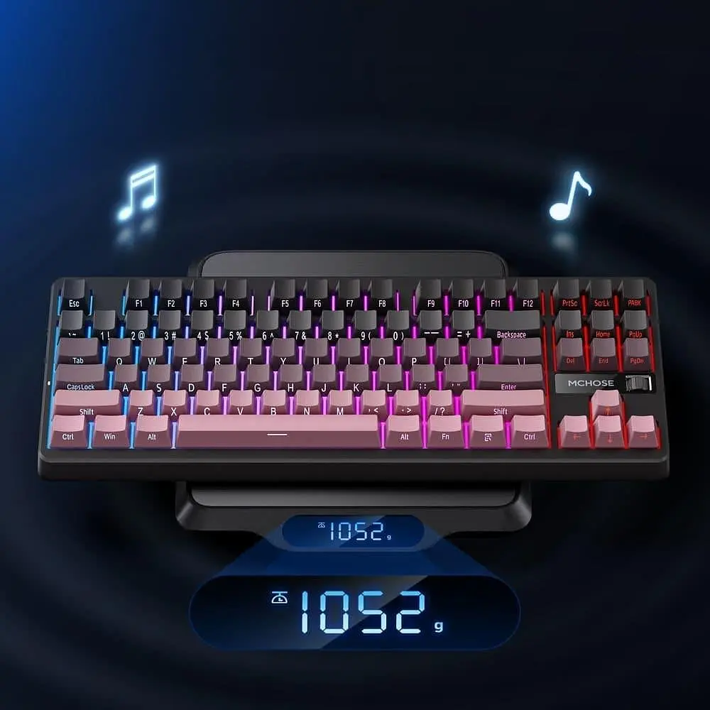 Клавіатура MCHOSE G87 RGB Mechanical Matcha Latte Switch V2 Wireless (MC-G87-17) Black/Pink (G-000003611) - фото 11