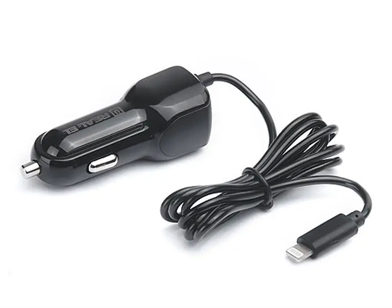 Автомобільний зарядний пристрій REAL-EL CA-17 (2USB, 2.1A) Black + кабель Lightning - фото 7