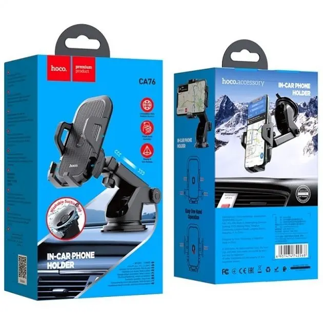 Автодержатель Hoco CA76 Car Mount Holder (Black) [64528] - фото 2