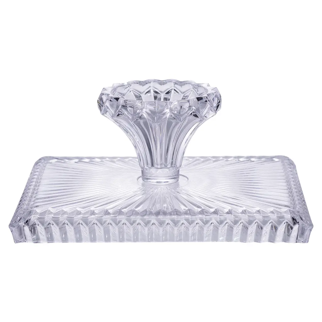 Фруктовница на ножке Yiwu прямоугольная из толстого стекла HP-19-147 - фото 5