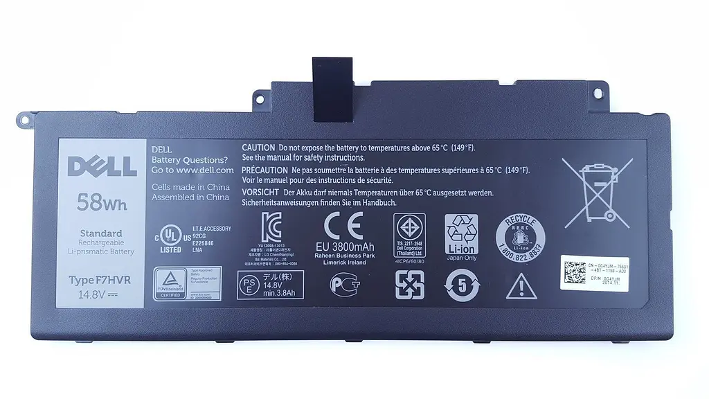 Акумулятор для ноутбука Dell Inspiron 15-7537 F7HVR, 58Wh (3800 mAh), 4cell, 14.8V, Li-ion, чорний - фото 4