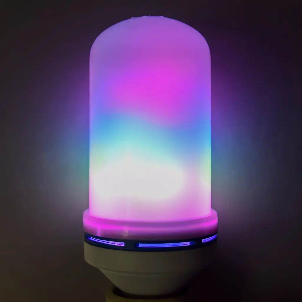 Led лампа с эффектом пламени Фиолетовая LED FLAME LIGHT Е27 светодиодная лампа с эффектом пламени - фото 7