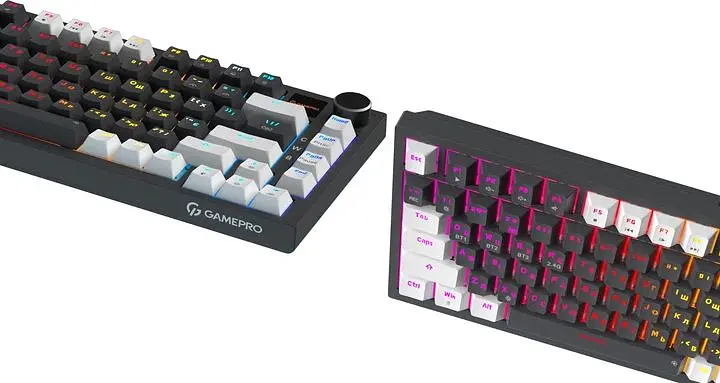 Клавіатура бездротова GamePro Asgard Valhalla Pro 75% Wireless/Bluetooth/USB Black with display (MK160B-D-Pro) - фото 5