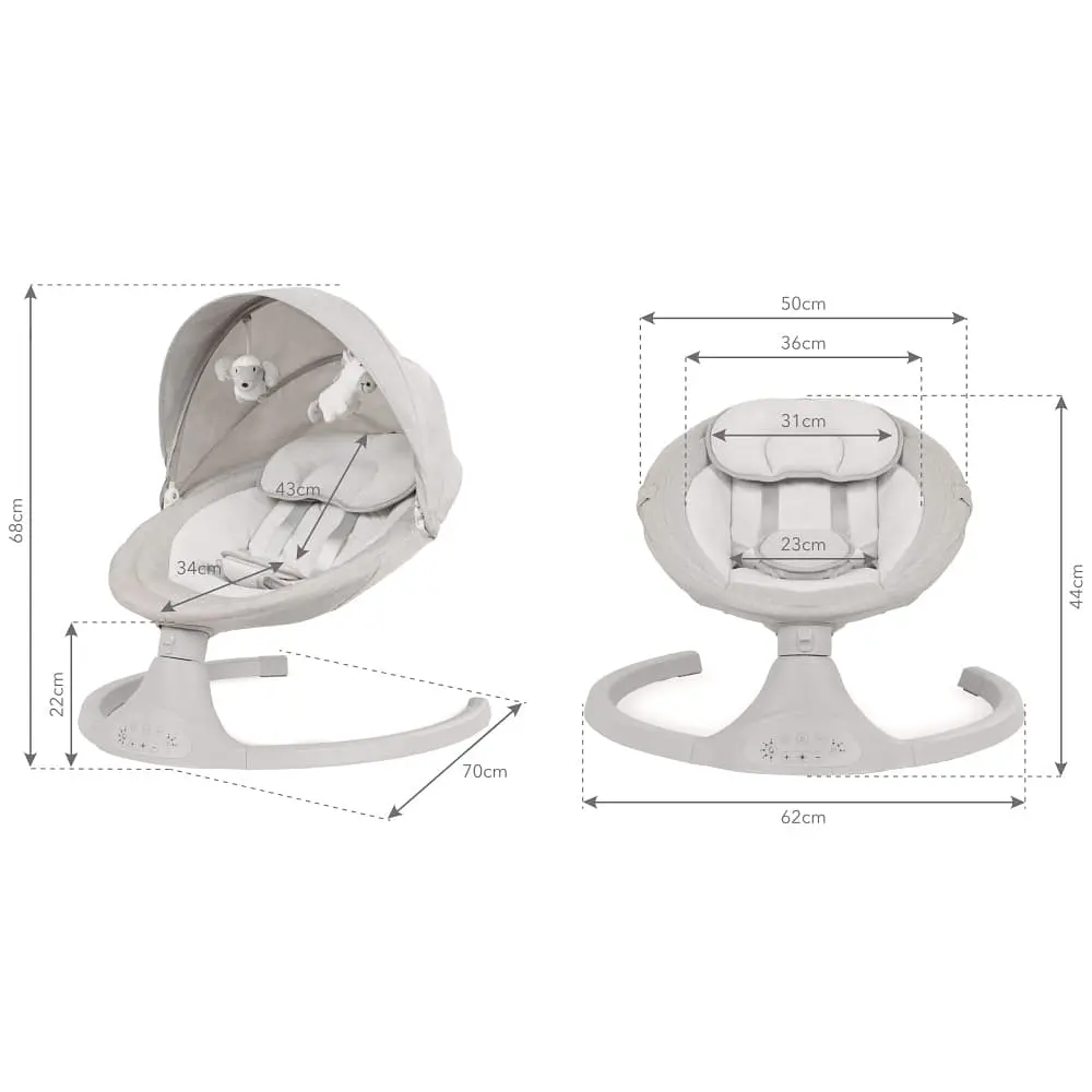 Електричний шезлонг-гойдалка Kidwell Luxi Light Melange (5901130084814) - фото 3