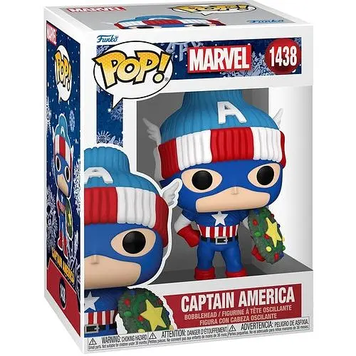 Фігурка Funko Pop Марвел Капітан Америка Marvel Holiday Captain America 10 см MH CA 1438 - фото 3