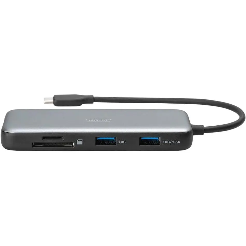 Кардридер док-станція USB-C HDMI/2xUSB-A/USB-C/SD/MicroSD/RJ54 Digitus70914 - фото 2