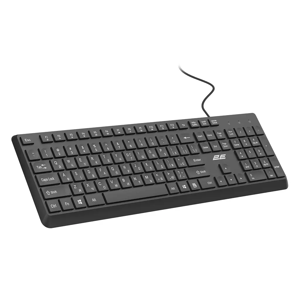 Клавіатура мембранна USB 2E KS-405 Black, 104key, USB-A, EN/UK - фото 5