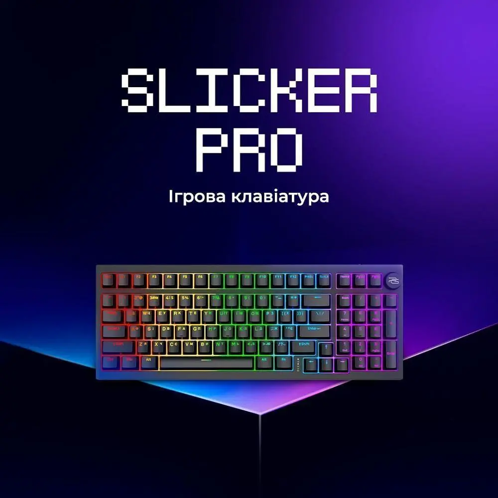 Клавіатура Proove Gaming Slicker Pro (Ukraine Layout) White Purple (WKSLP0022417) - фото 2