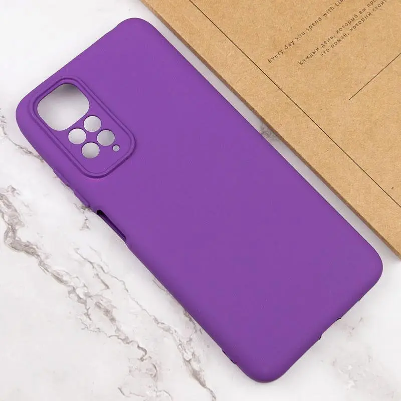 Чехол TPU GETMAN Liquid Silk Full Camera для Xiaomi Redmi Note 11 (Global) / Note 11S Фиолетовый / Purple - фото 4