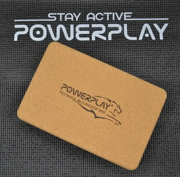 Блоки для йоги PowerPlay PP_4006 з пробкового дерева 2 шт Cork Yoga Block + гумка 7.5 кг (PP_4006_Cork_2in) - фото 5