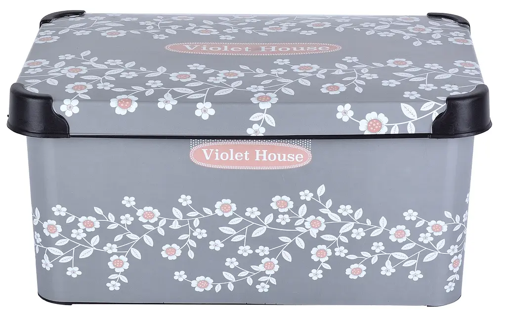 Контейнер Violet House 0647 Decor Antracite Flowers 10 л (6822859) - фото 3