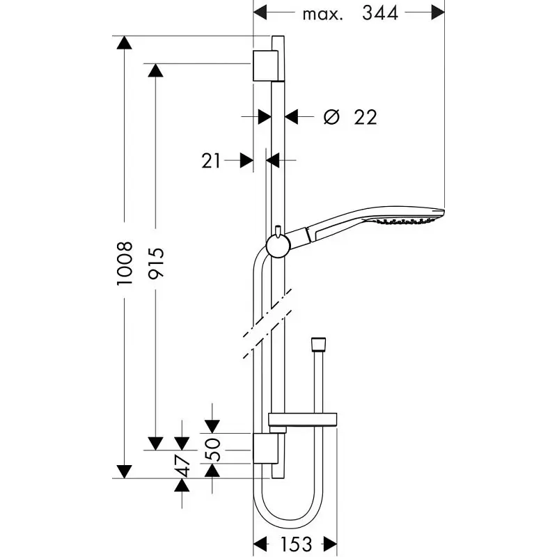 Душовий набір Hansgrohe Raindance Select S 150/90 см 3jet з мильницею Chrome 27803000, Хром - фото 3