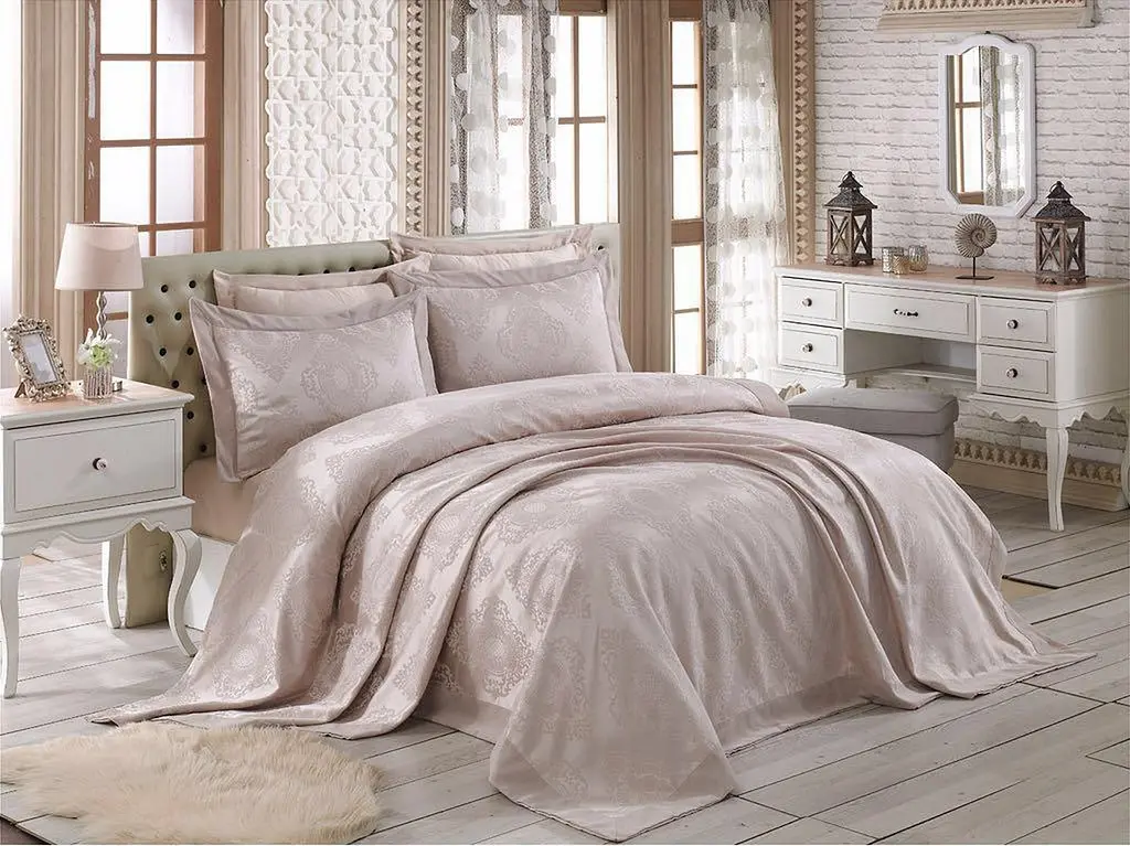 Покривало з наволочками Miray Beige 240 x 260 см Gardines pbe0051050
