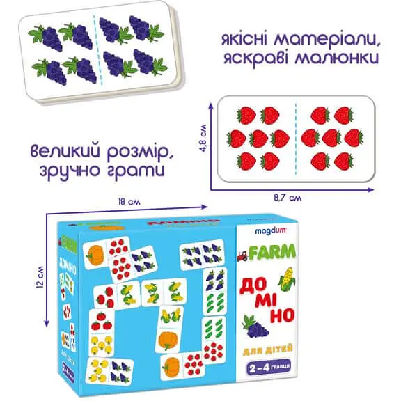 Гра настільна розвиваюча Magdum Доміно Фрукти-овочі (ME5032-23) - фото 4