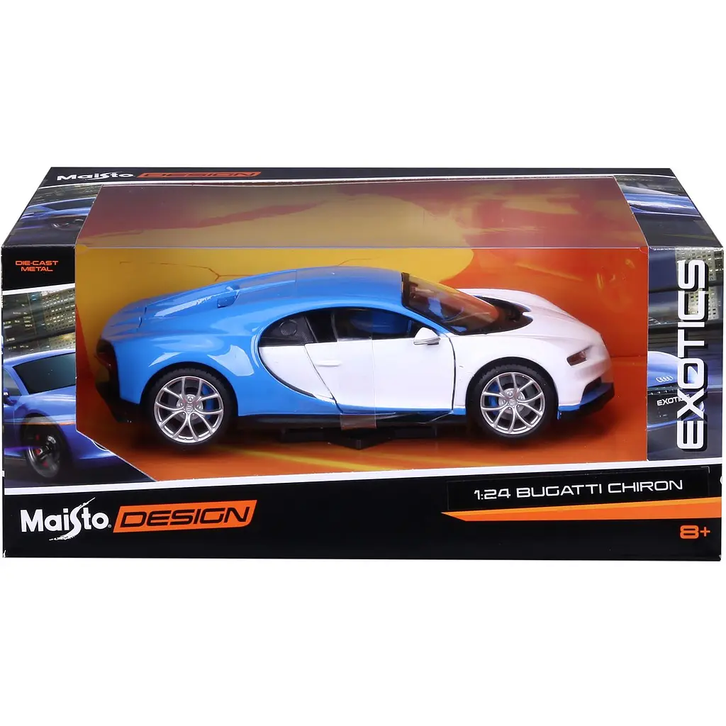 Автомодель Maisto Bugatti Chiron біло-блакитний - тюнін, 1:24 (32509 white/blue) - фото 12